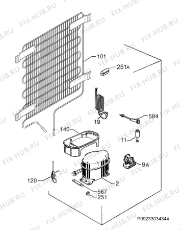 Взрыв-схема холодильника Electrolux IK134530RE - Схема узла Cooling system 017